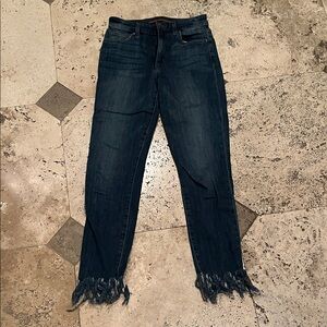 Fringe Hem Dark Joes Blue Jeans